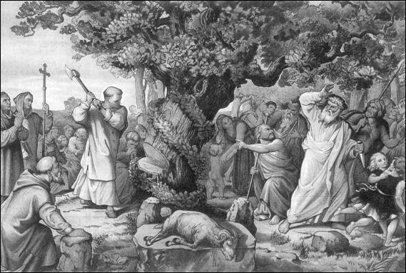 Saint Boniface (v. 675-754) fait la démonstration de l’impuissance des “Dieux” païens