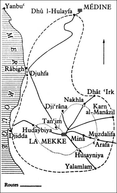 Limites du territoire sacré de la Mekke