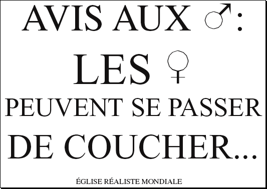 Avis aux hommes : les femmes peuvent se passer de coucher...